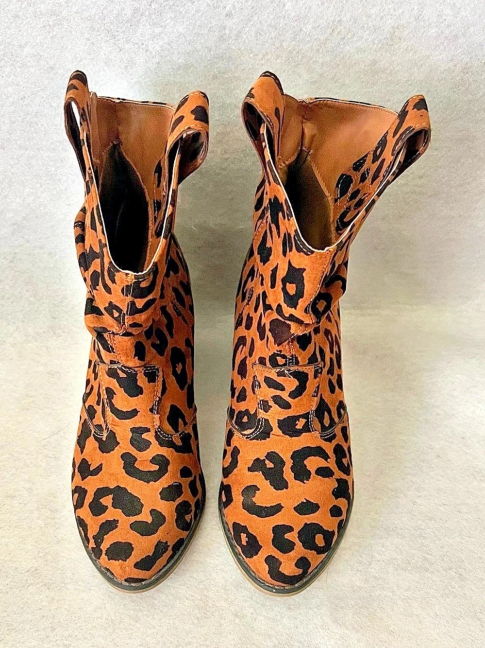 Charles Albert Women’s Leopard Print Slouch Ankle Boots